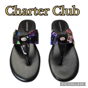 CHARTER CLUB Benjii Fabric Cushioned Sandals Flip Flops Size 8M