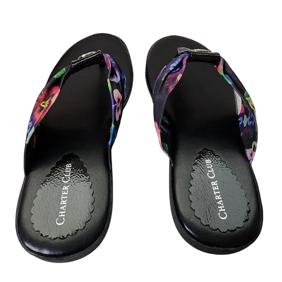 CHARTER CLUB Benjii Fabric Cushioned Sandals Flip Flops Size 8M