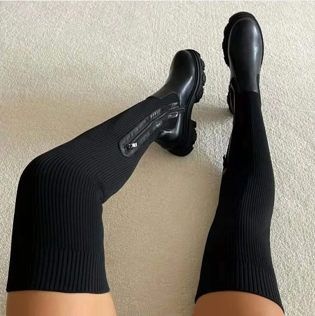 Chelsea - Schicke Winter Overknee-Sock Boots für Damen