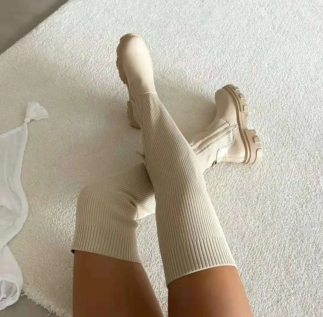 Chelsea - Schicke Winter Overknee-Sock Boots für Damen