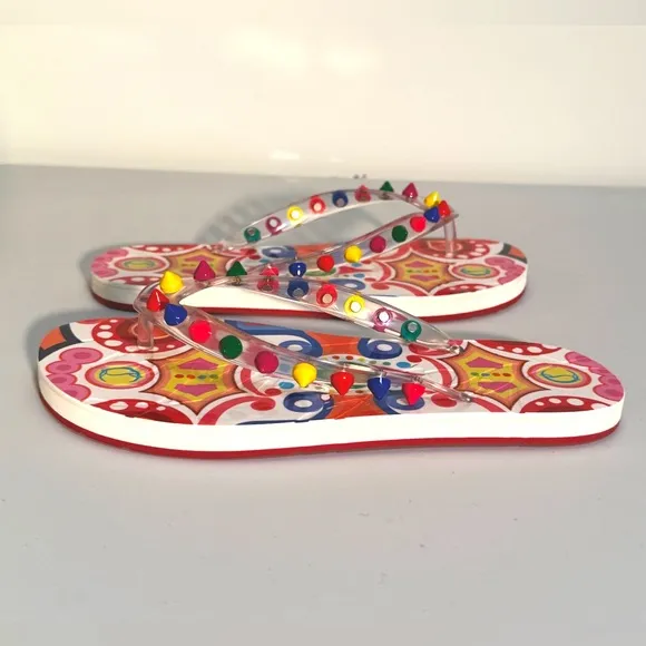 Christian Louboutin Loubi Spikes Donna Flip Flops Jelly Sandals