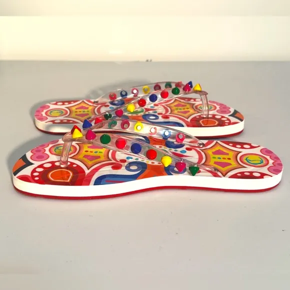 Christian Louboutin Loubi Spikes Donna Flip Flops Jelly Sandals