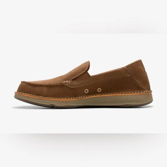 CLARKS $135 Men’s Gorsky Free Cola Brown Suede Moccasin Shoes Size 8 NIB