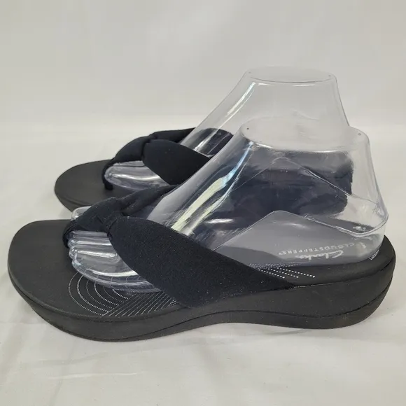 Clarks Cloudsteppers Arla Glison Flip Flop Sandals Size 10M Black New In Box