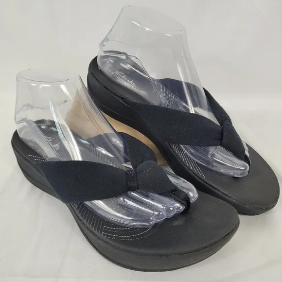 Clarks Cloudsteppers Arla Glison Flip Flop Sandals Size 10M Black New In Box