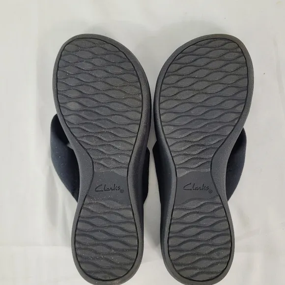 Clarks Cloudsteppers Arla Glison Flip Flop Sandals Size 10M Black New In Box