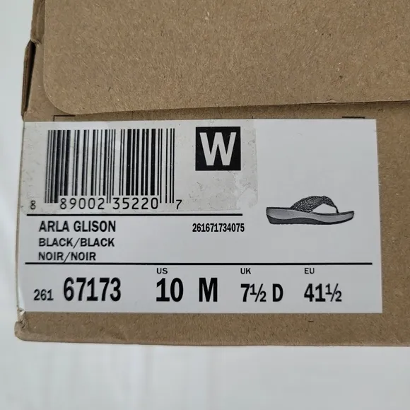 Clarks Cloudsteppers Arla Glison Flip Flop Sandals Size 10M Black New In Box