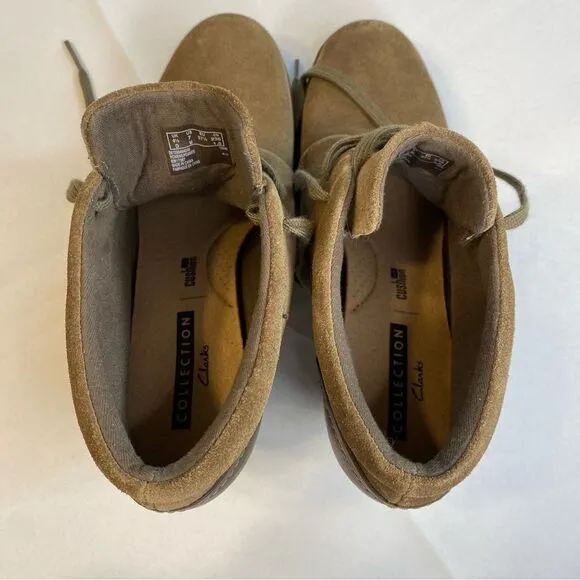 Clarks Sashlin Sue Olive Suede Ankle Booties Size 7