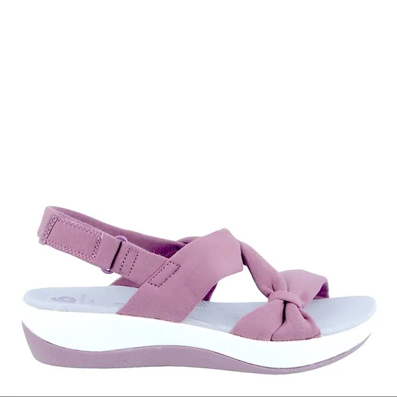 »—Clarks—»Cloudsteppers Adjustable Strappy Cloth Sandals Open-Toe  Soft Cushion