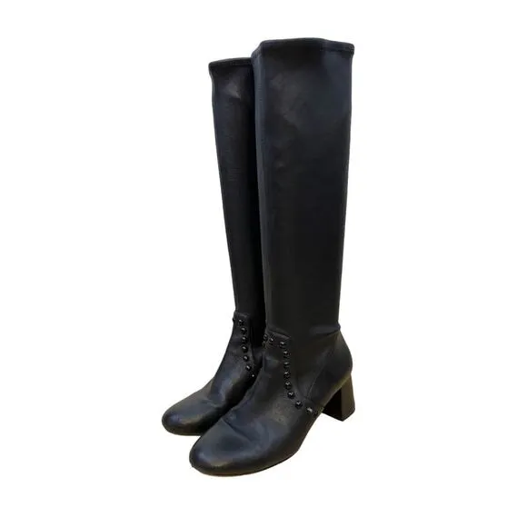 Coach Britney Leather Tall Black Boots Women’s 6B