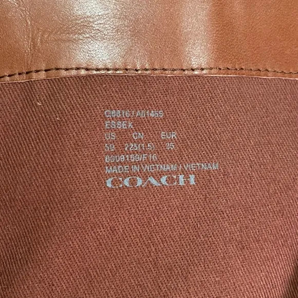COACH Essex Boots. Dark Saddle. 5M