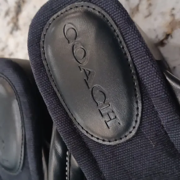 Coach Franki Platform Wedge Flip Flops Black Size 10 NWOB