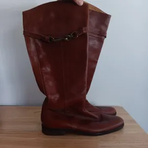 COACH Georgie Tall Riding Boots SZ 8.5B. Leather Brown