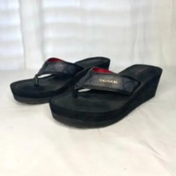 Coach Jolene Size 6 Platform Flip Flops