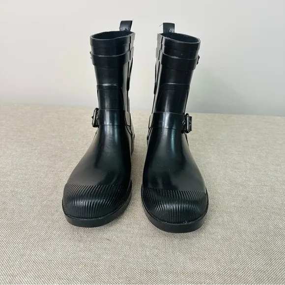 COACH Lester Rubber Rain Boots Black Women’s Size 8B