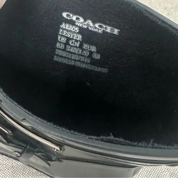 COACH Lester Rubber Rain Boots Black Women’s Size 8B