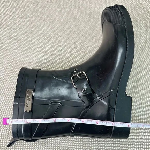 COACH Lester Rubber Rain Boots Black Women’s Size 8B