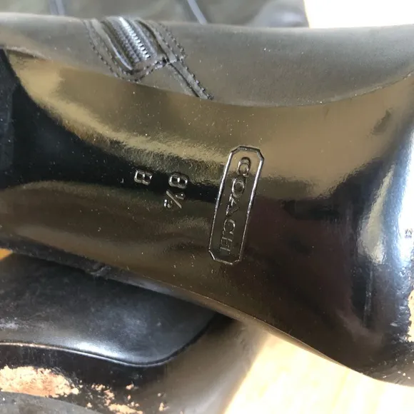 Coach Millie Tall Black Leather Boots size 8.5 made in Italy Y2k
