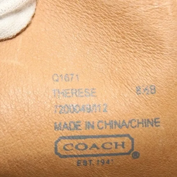 Coach Therese Brown Leather Heeled Zip Tall  Boots 8.5 * LIKE NEW.
