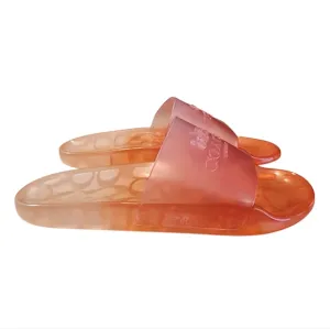 Coach Ulyssa Rubber Slide Sandals Womens 6B Tangerine Orange Open Toe Beach Pool