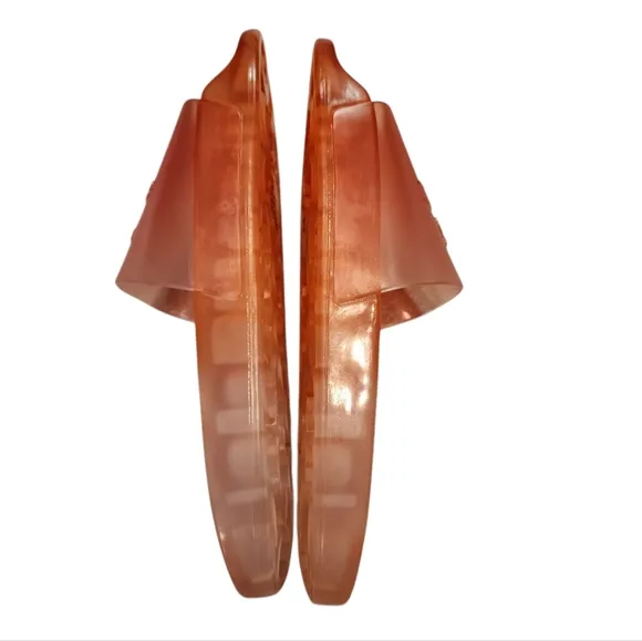 Coach Ulyssa Rubber Slide Sandals Womens 6B Tangerine Orange Open Toe Beach Pool