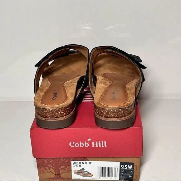 Cobb Hill May Leather Braided Strap Slide Sandals