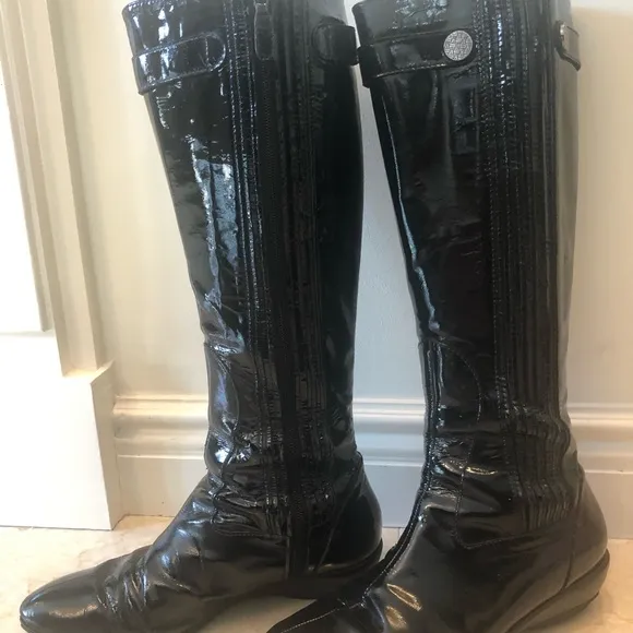 Cole Haan Blk Patent Leather Boots SZ 10