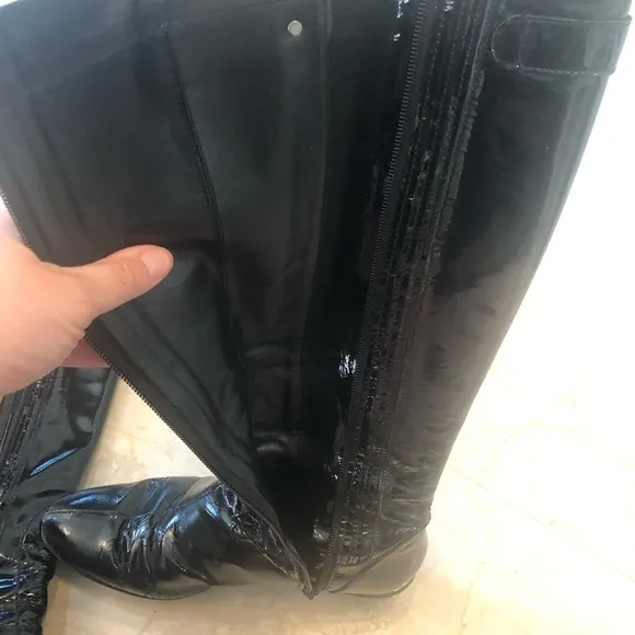 Cole Haan Blk Patent Leather Boots SZ 10