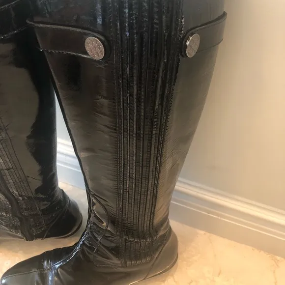 Cole Haan Blk Patent Leather Boots SZ 10