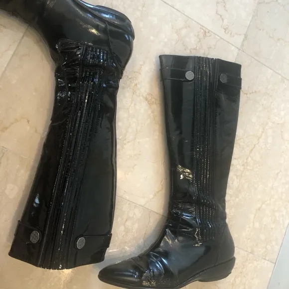 Cole Haan Blk Patent Leather Boots SZ 10