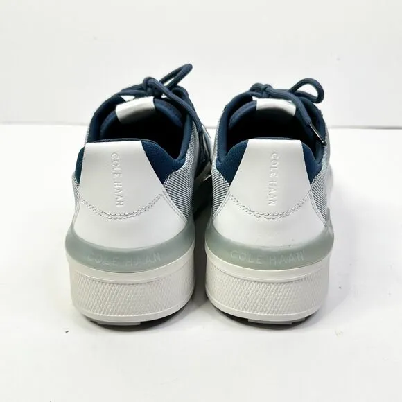 Cole Haan Golf Shoes Men 11 Blue Suede Canvas GrandPro Crew Water Resistant NEW
