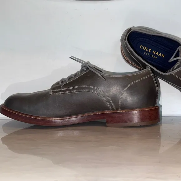 Cole Haan Grand.0S #C25106 Leather Nubuck Lace Up Shoes Size 11M Gray