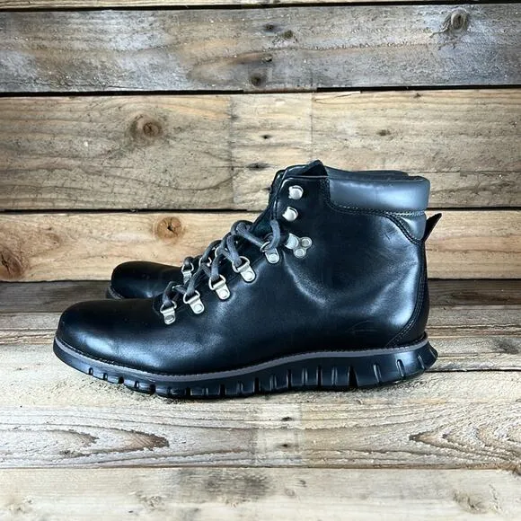 Cole Haan Men's Zerogrand Hiker Boot Water-Resistant - Black Leather - 10.5