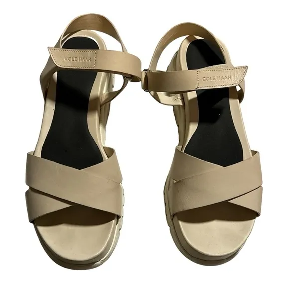Cole Haan Zero Grand comfort criss cross sand leather sandals Sz 10 1/2