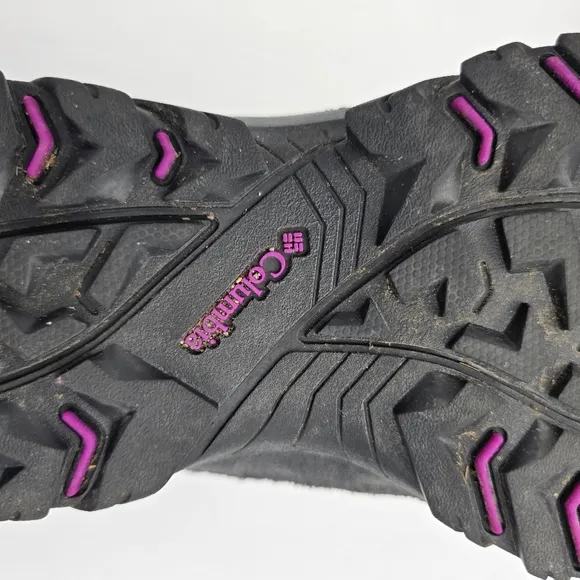 Columbia Crestwood Mid Waterproof Hiking Shoes, Graphite, Bright Plum, Women's 6