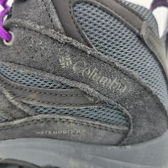 Columbia Crestwood Mid Waterproof Hiking Shoes, Graphite, Bright Plum, Women's 6