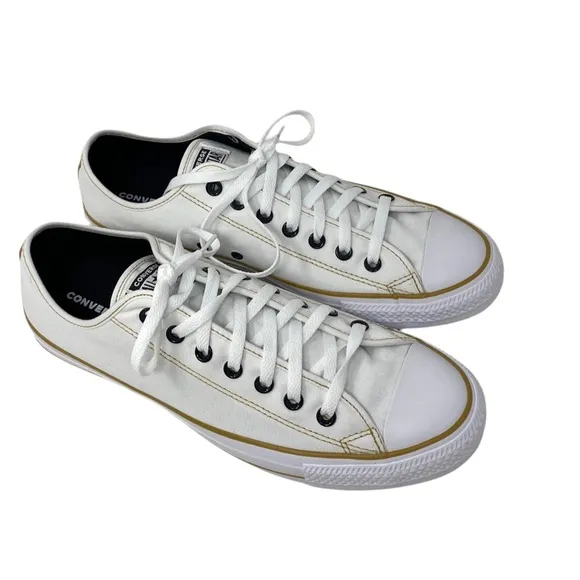 Converse Ctas Low Skate White Canvas For Men Sneakers Casual Custom 168958C-WWWG