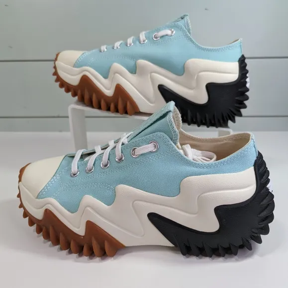 Converse Run Star Motion Low Water Droplets Green Blue Platform shoes Women's 12