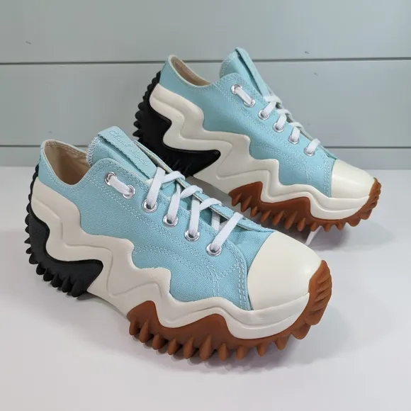 Converse Run Star Motion Low Water Droplets Green Blue Platform shoes Women's 12