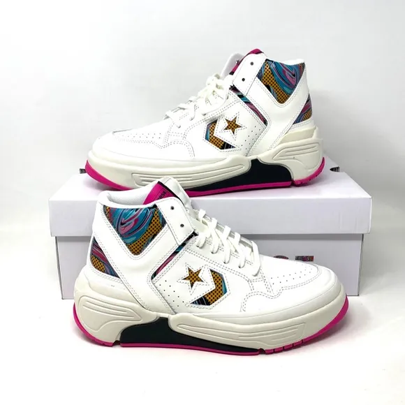 Converse Weapon CX Shoes Mid Top Pink White Leather Women Size Sneakers A00437C
