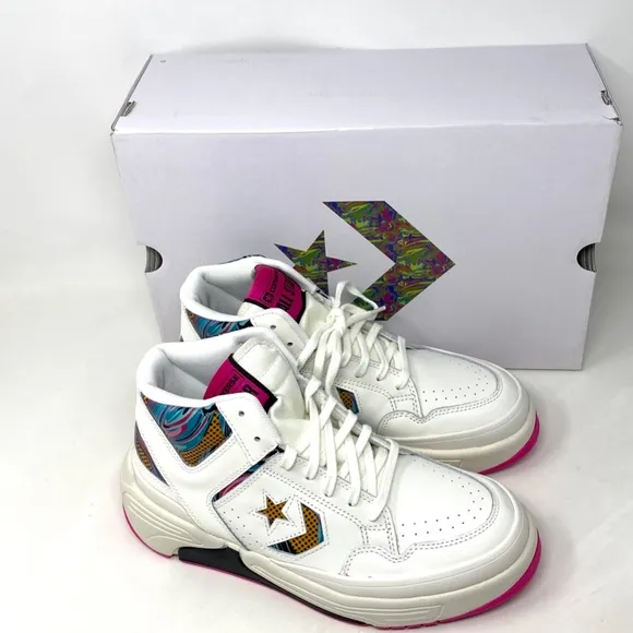 Converse Weapon CX Shoes Mid Top Pink White Leather Women Size Sneakers A00437C