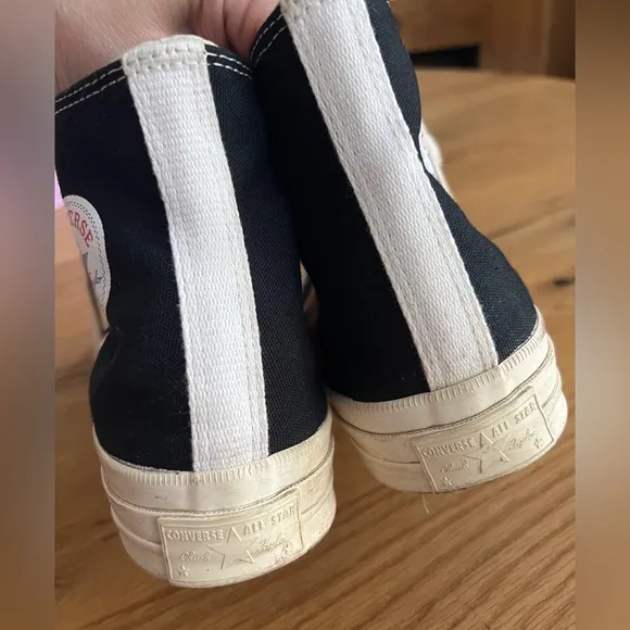 CONVERSE X PLAY COMMES DES GARÇONS CHUCK 70 HIGH TOPS, SIZE 8.5 M/10.5 W.