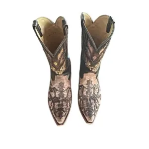 Corral Vintage Cowboy Boots Embroidery Shaft Exotic Leather Mexico Men's Size 10