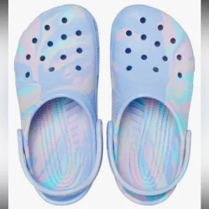 CROCS Blue Marble Water Shoes with Ventilation and Comfort