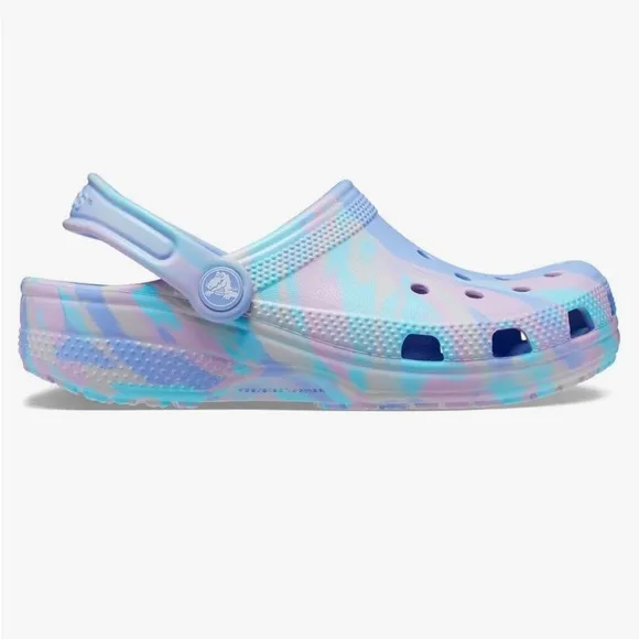 CROCS Blue Marble Water Shoes with Ventilation and Comfort