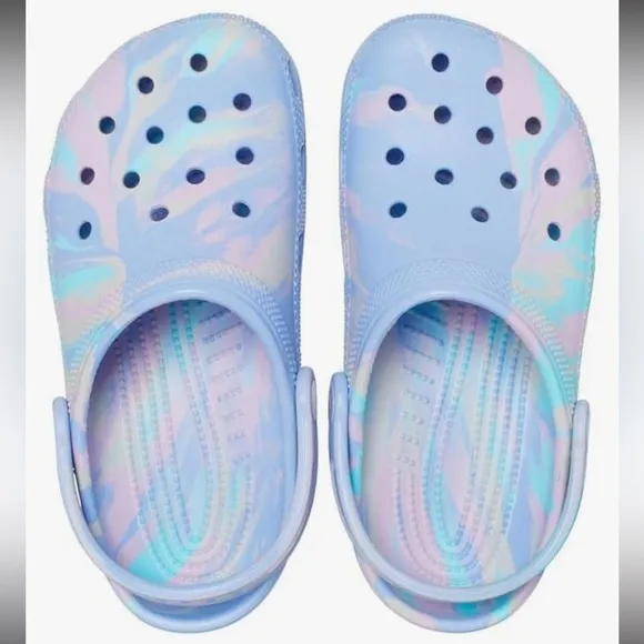 CROCS Blue Marble Water Shoes with Ventilation and Comfort