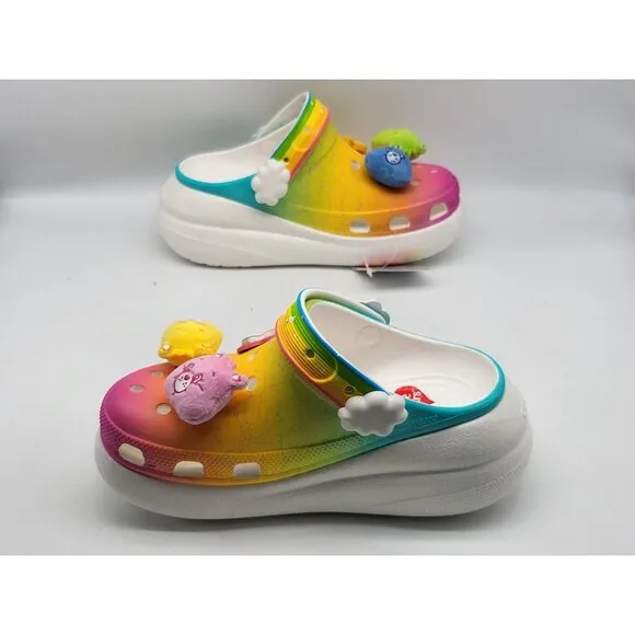 Crocs Care Bears Crush Clog Light-Up Rainbow Womens Shoes Size 6