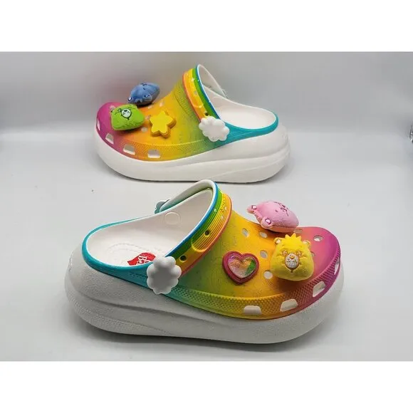 Crocs Care Bears Crush Clog Light-Up Rainbow Womens Shoes Size 6