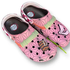 Crocs Classic Clog Demon Slayer Nezuko Pink Sandals Shoes Men’s Size 13 Jibbitz