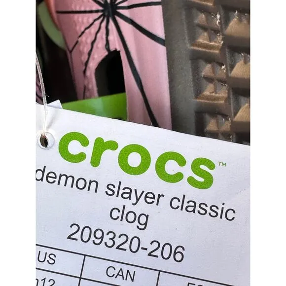 Crocs Classic Clog Demon Slayer Nezuko Pink Sandals Shoes Men’s Size 13 Jibbitz